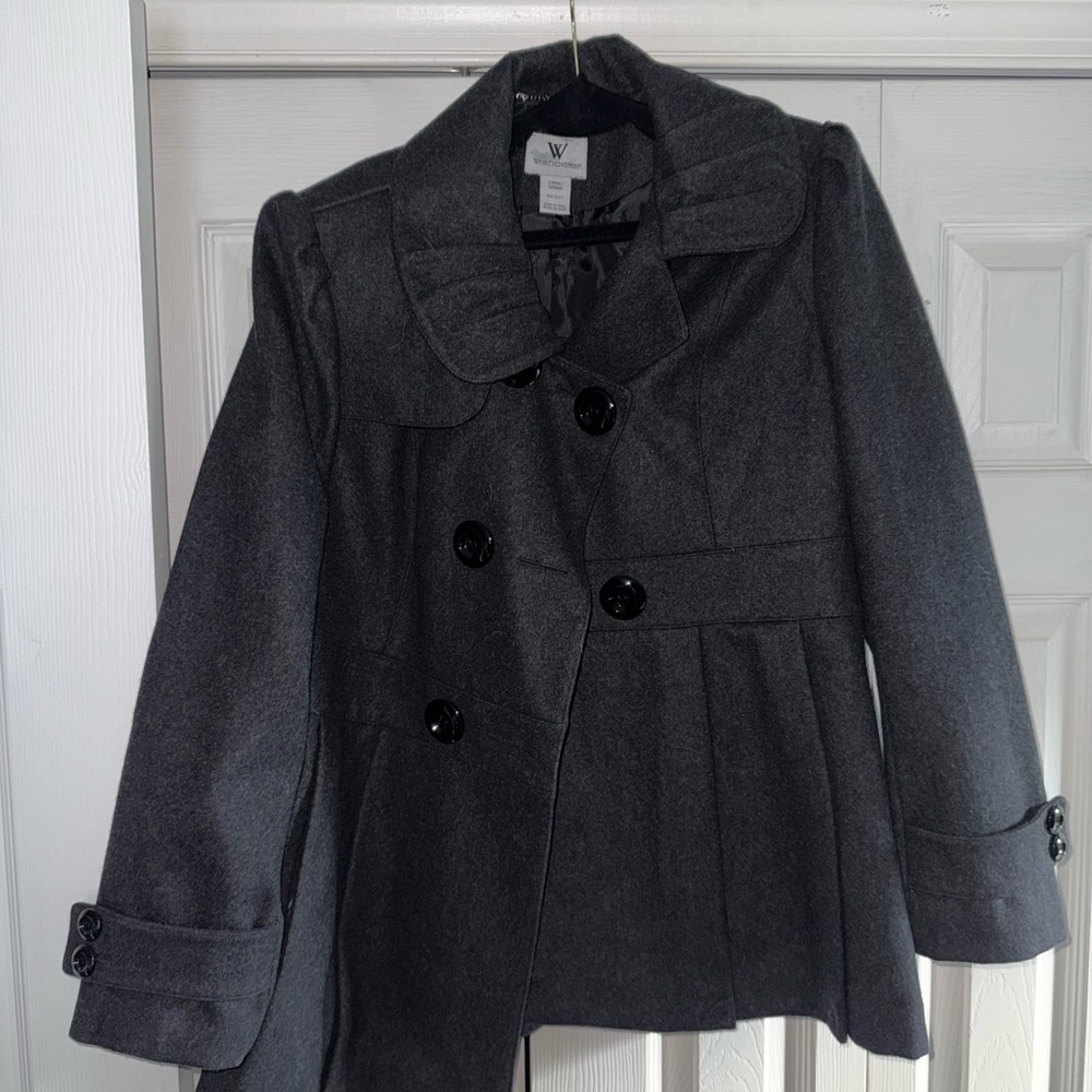 Worthington Charcoal Double-Breasted Coat